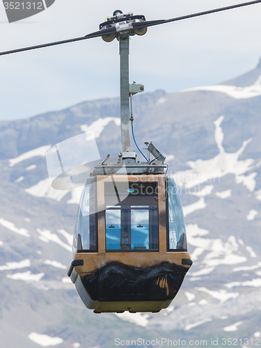 Image of Ski lift cable booth or car