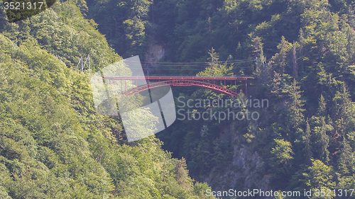 Image of Swiss Alps metal bridge 