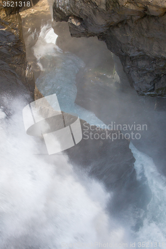 Image of Trummelbach falls (Trummelbachfalle), waterfall in the mountain