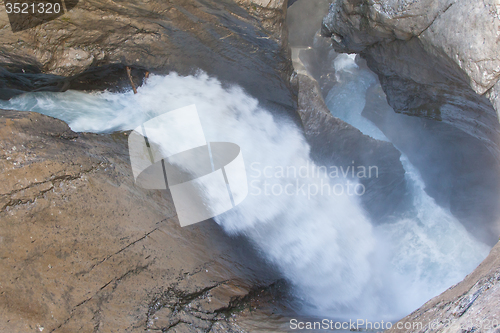 Image of Trummelbach falls (Trummelbachfalle), waterfall in the mountain