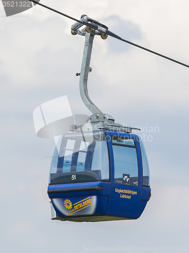 Image of Lenk im Simmental, Switzerland - July 12, 2015: Ski lift in moun