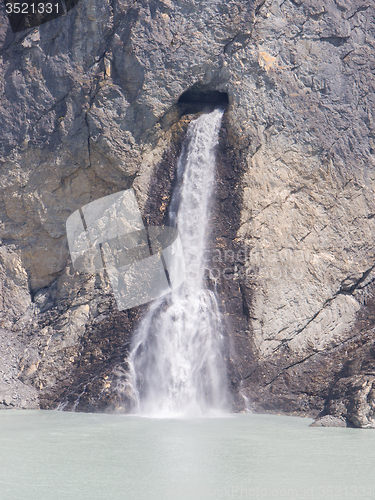 Image of Waterfall at Lake Dix - Dam Grand Dixence - Switzerland