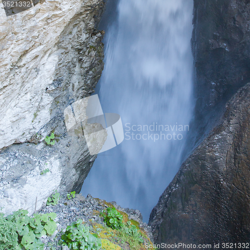 Image of Trummelbach falls (Trummelbachfalle), waterfall in the mountain