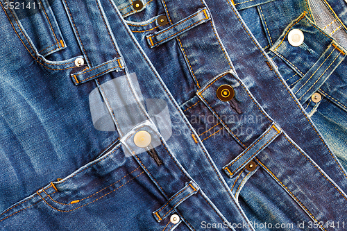 Image of blue jeans in the store shelf