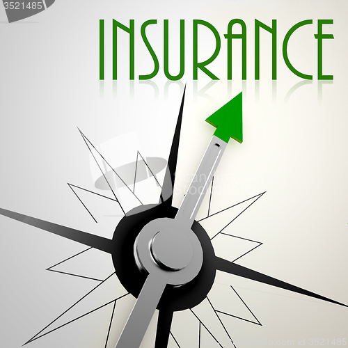 Image of Insurance on green compass