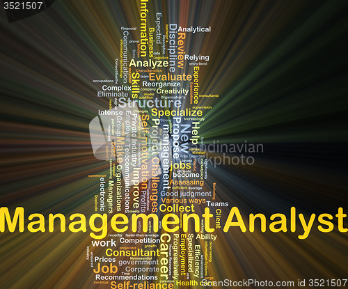 Image of Management analyst background concept glowing