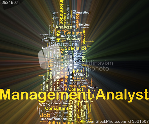 Image of Management analyst background concept glowing
