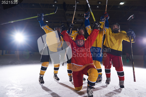 Image of teen girls ice hockey sport players