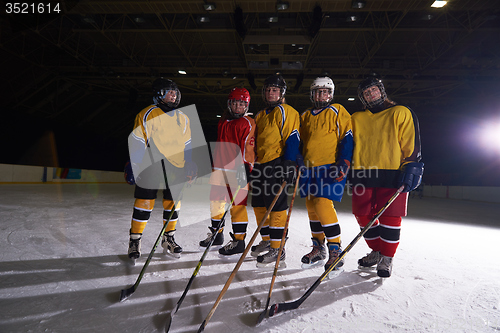 Image of teen girls ice hockey sport players