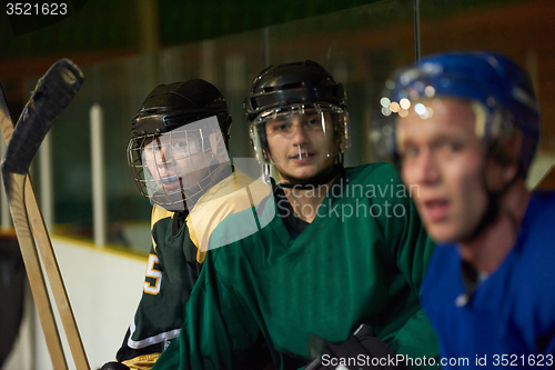 Image of ice hockey players on bench