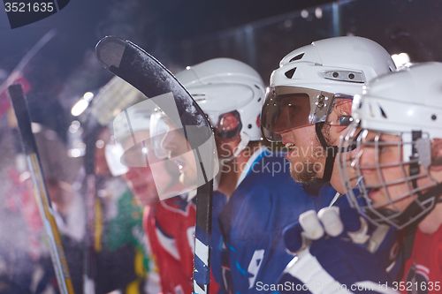 Image of ice hockey players on bench