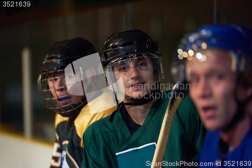 Image of ice hockey players on bench