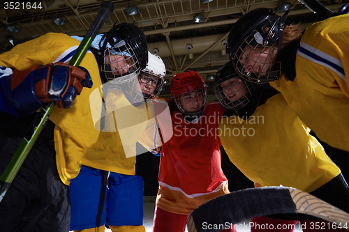 Image of teen girls ice hockey sport players