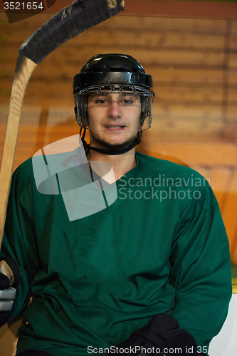 Image of ice hockey players on bench