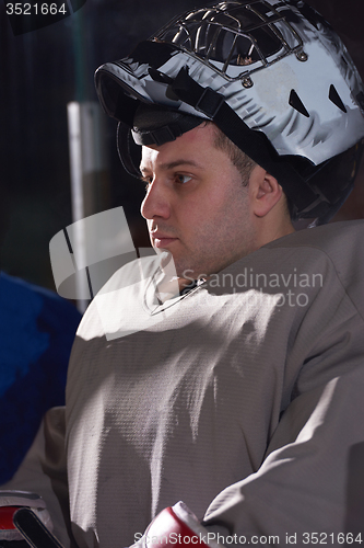 Image of ice hockey players on bench