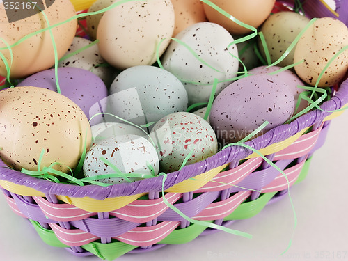 Image of Easter Eggs in an Easter Basket