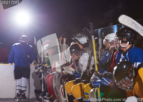 Image of ice hockey players on bench