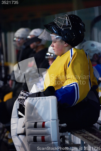 Image of ice hockey players on bench