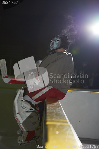 Image of ice hockey players on bench