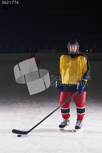 Image of girl children ice hockey player portrait
