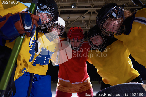 Image of teen girls ice hockey sport players