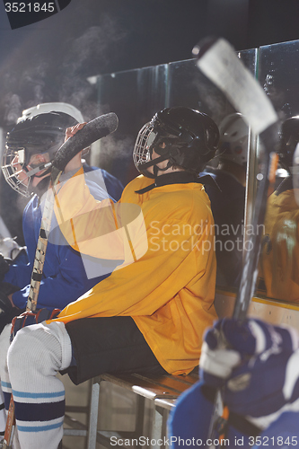 Image of ice hockey players on bench