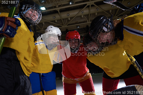 Image of teen girls ice hockey sport players
