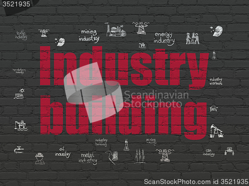 Image of Manufacuring concept: Industry Building on wall background