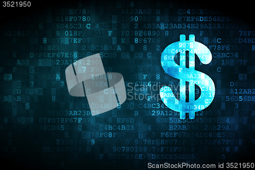 Image of Money concept: Dollar on digital background