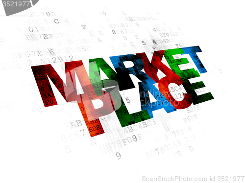 Image of Marketing concept: Marketplace on Digital background