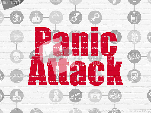 Image of Medicine concept: Panic Attack on wall background