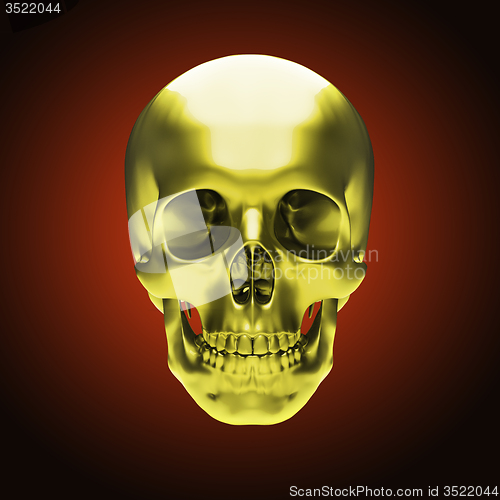 Image of Gold metallic skull