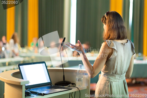 Image of Speaker at Business Conference and Presentation.