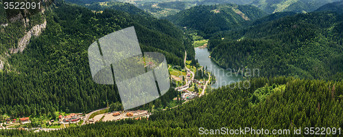 Image of Panoramic view to Lacu Rosu AKA Red Lake, Romania