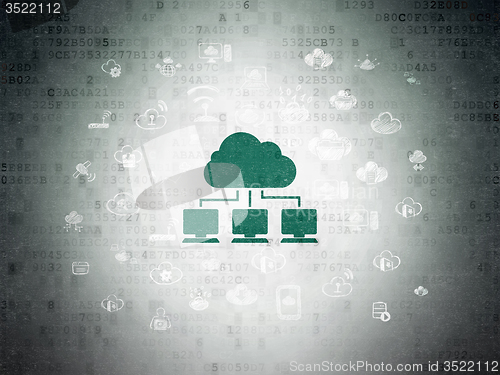 Image of Cloud computing concept: Cloud Network on Digital Paper background