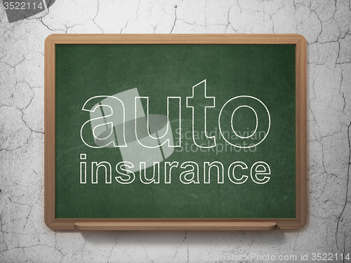 Image of Insurance concept: Auto Insurance on chalkboard background