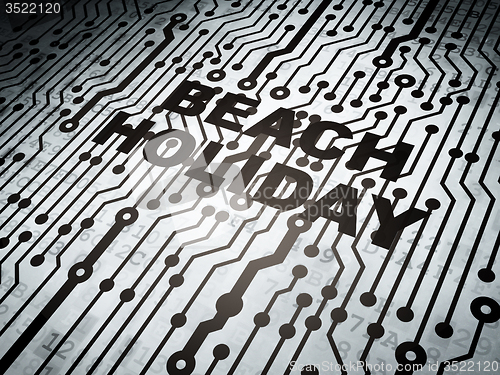 Image of Vacation concept: circuit board with Beach Holiday