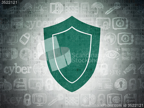 Image of Security concept: Shield on Digital Paper background