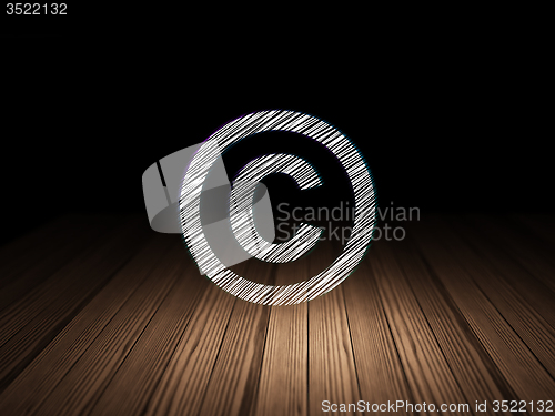 Image of Law concept: Copyright in grunge dark room