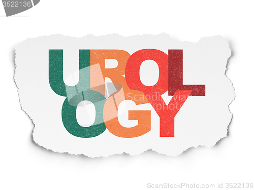 Image of Medicine concept: Urology on Torn Paper background