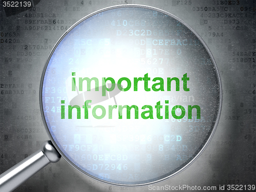 Image of Data concept: Important Information with optical glass