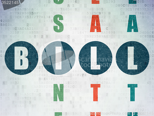 Image of Money concept: Bill in Crossword Puzzle