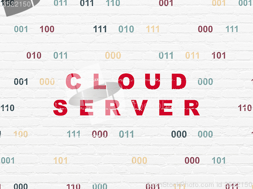 Image of Cloud networking concept: Cloud Server on wall background