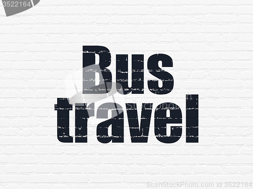 Image of Travel concept: Bus Travel on wall background