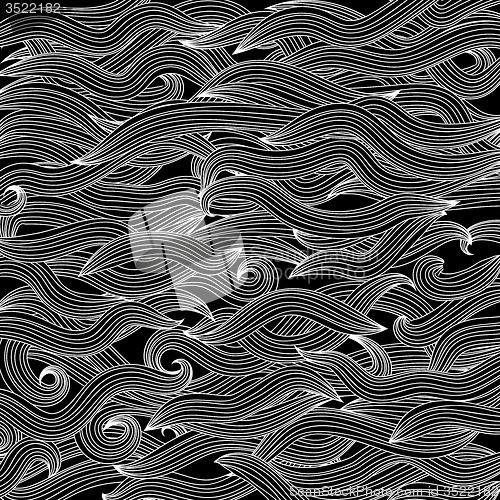 Image of Abstract Black Wave Background
