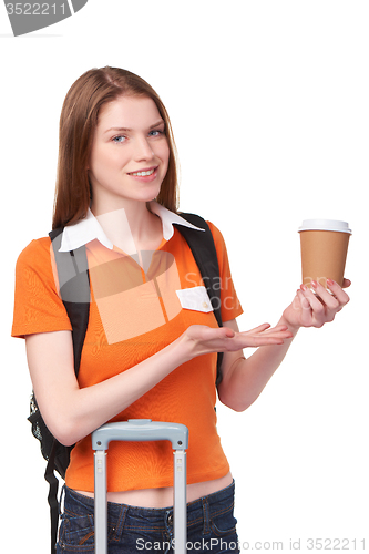Image of Teen girl holding disposable paper cup