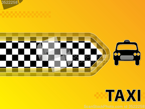 Image of Taxi advertising background with cab and arrow