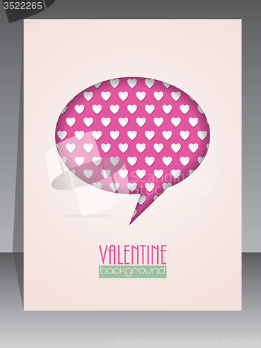 Image of Greeting card with speech bubble for Valentines day