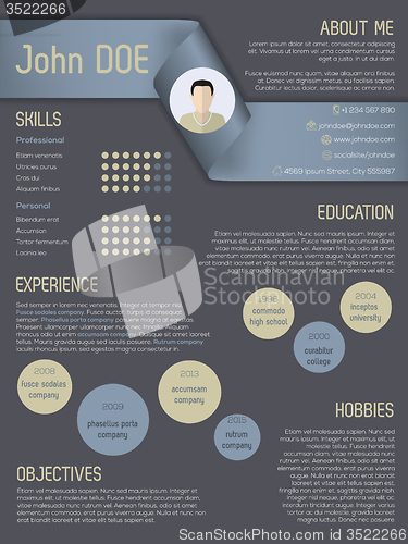 Image of Modern cv resume template with ribbon header