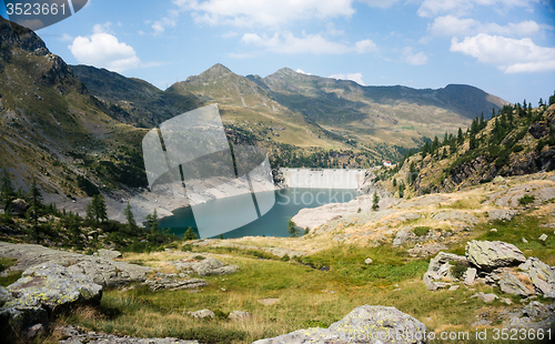 Image of Romantic mountain lake in Alps